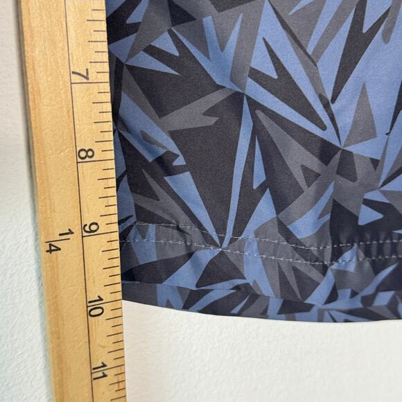 Speedo Swim‎ Shorts Mens XXL Blue Black Geometric Print Drawstring Pool Beach - Picture 12 of 12